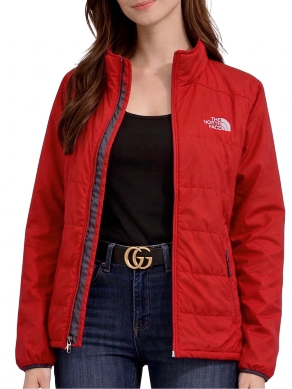 North Face Red Zippered Jacket